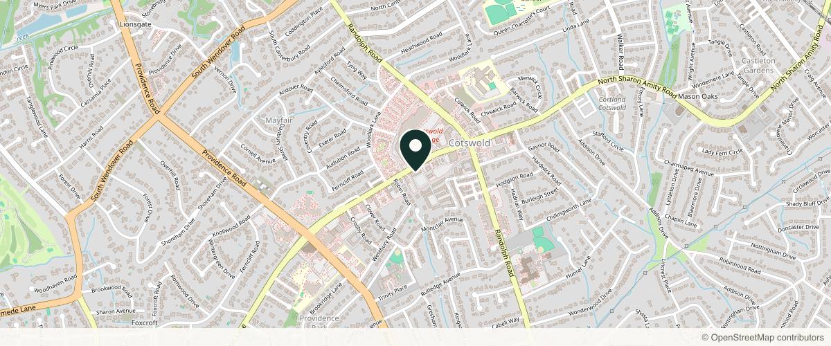 Map showing Piedmont Plastic Surgery & Dermatology in Charlotte in Charlotte, North Carolina