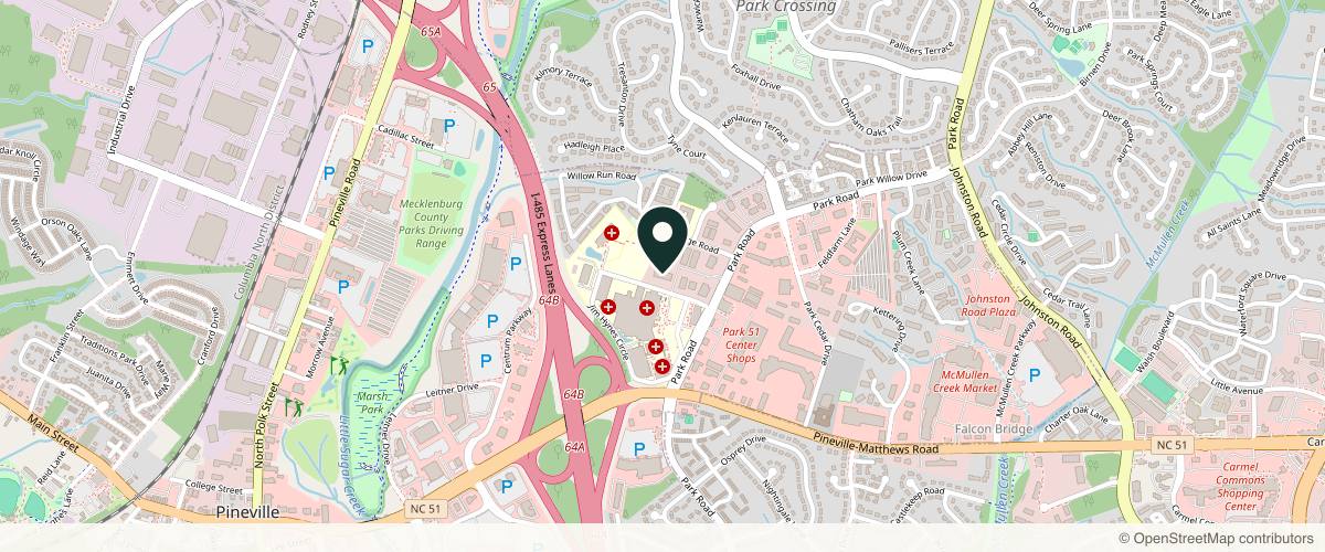Map showing Pinnacle Dermatology - Charlotte in Charlotte, North Carolina