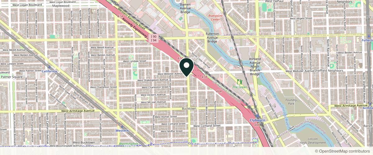 Map showing Pinnacle Dermatology - Chicago Bucktown in Chicago, Illinois