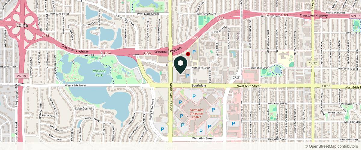 Map showing Pinnacle Dermatology - Edina 6545 in Minneapolis, Minnesota
