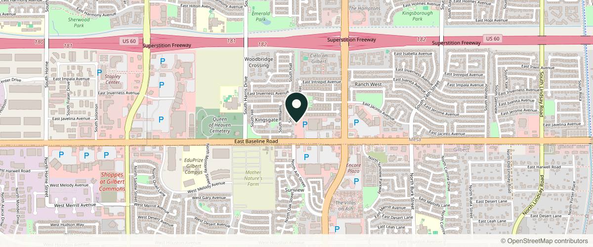 Map showing Pinnacle Dermatology - Mesa in Chandler, Arizona