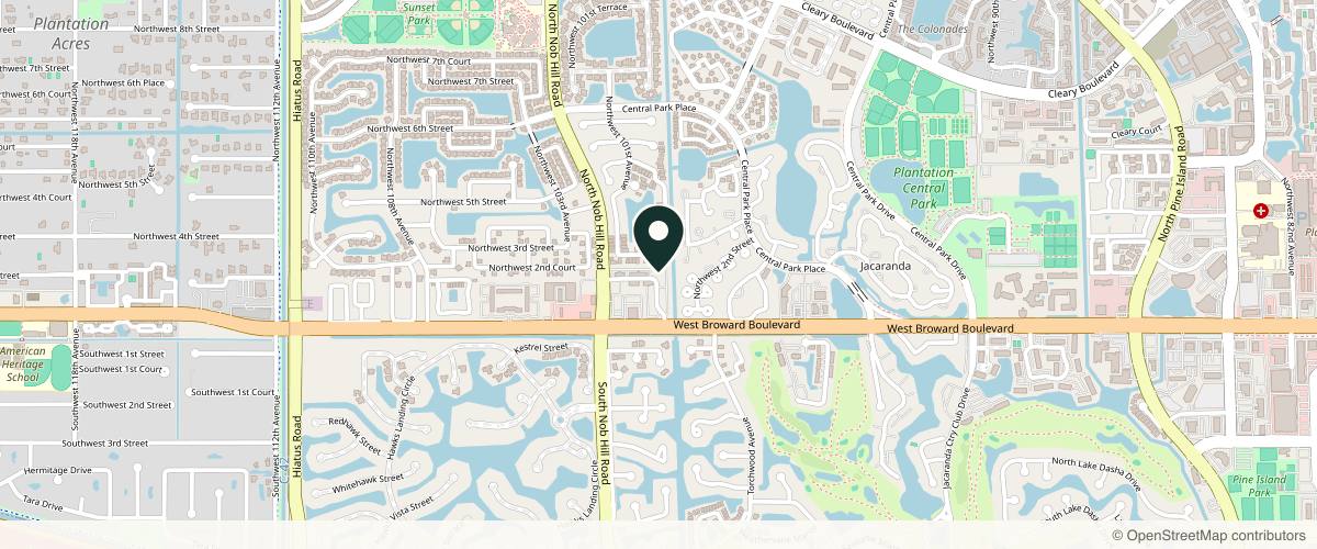 Map showing Plantation Dermatology in Fort Lauderdale, Florida