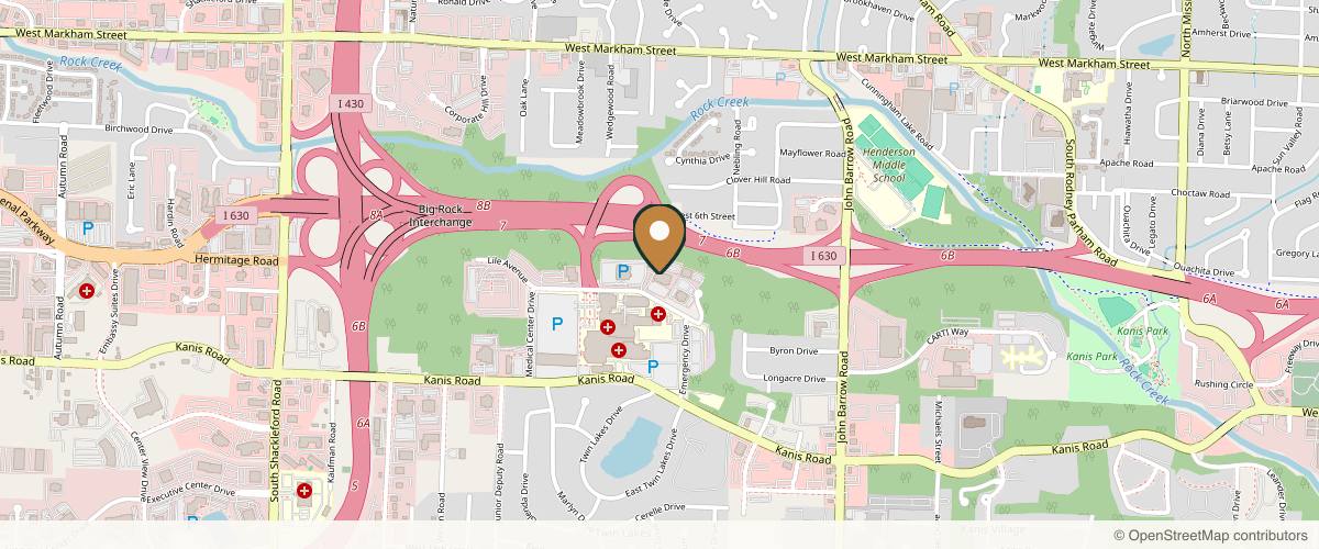 Map showing Plastic Surgeon - Dr. Edward J Love, MD in Little Rock, Arkansas