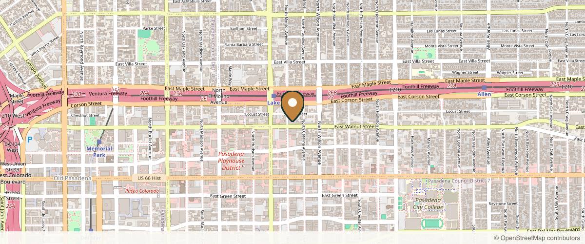 Map showing Plastic Surgeon Pasadena: Dr. Caroline Min in Pasadena, California