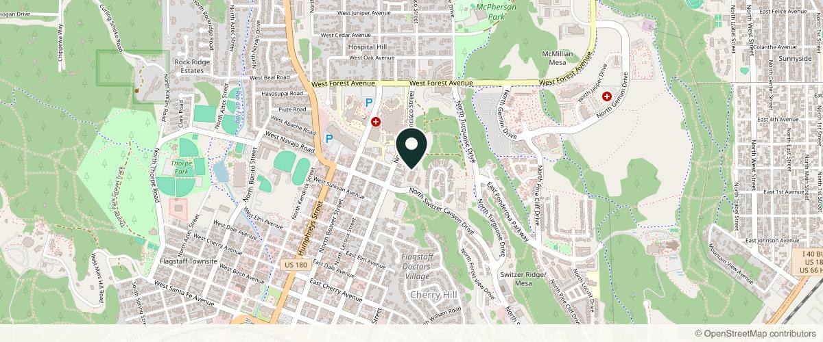 Map showing Plastic Surgeons of Northern Arizona: Stephen Lex, M.D. in Flagstaff, Arizona