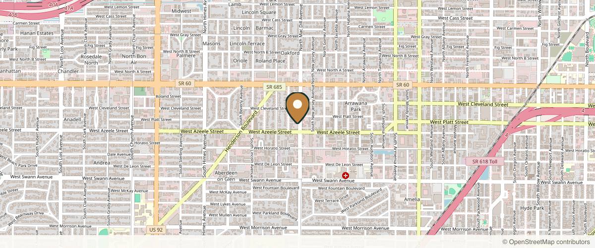 Map showing Plastic Surgery Center of Tampa - Jaime Perez, MD in Tampa, Florida