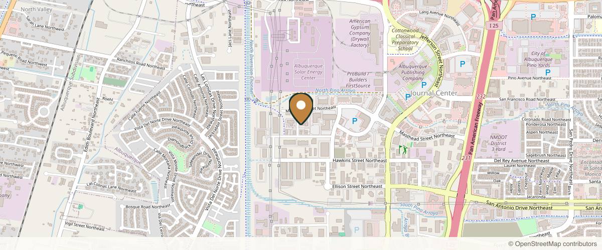 Map showing Plastic Surgery Institute of New Mexico in Albuquerque, New Mexico