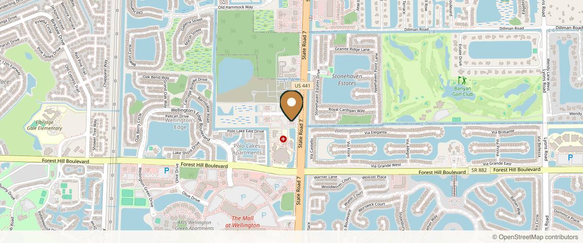 Map showing Plastic Surgery of Palm Beach in Delray Beach, Florida