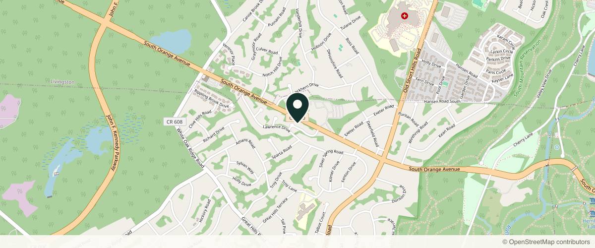Map showing Plastic Surgery of Short Hills in Morristown, New Jersey