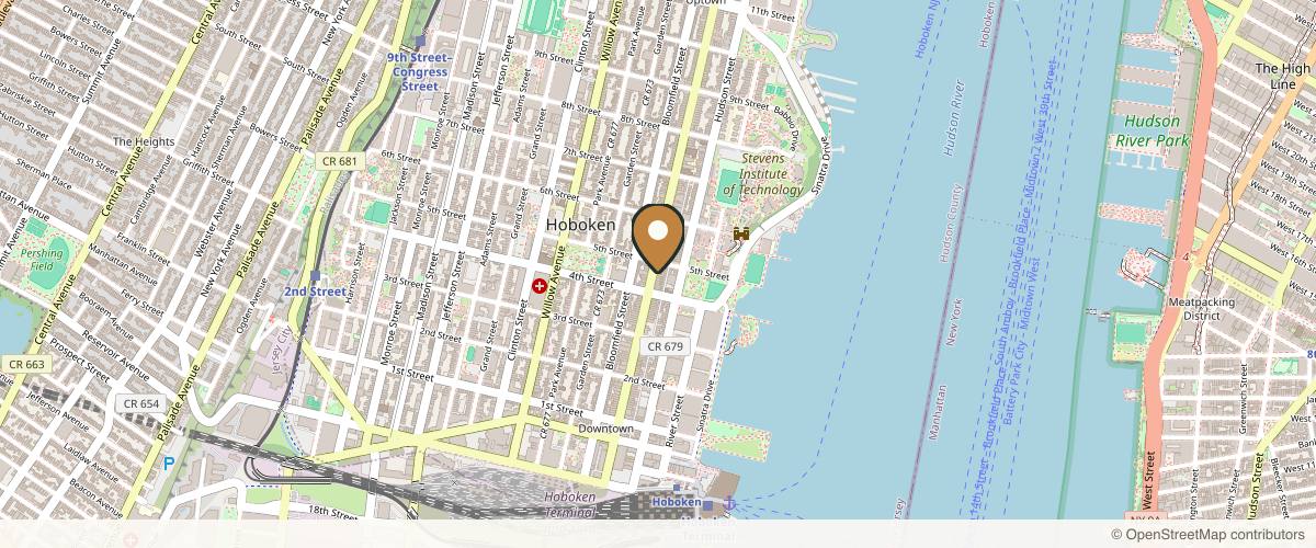 Map showing Plump Cosmetics & Injectables in Hoboken, New Jersey