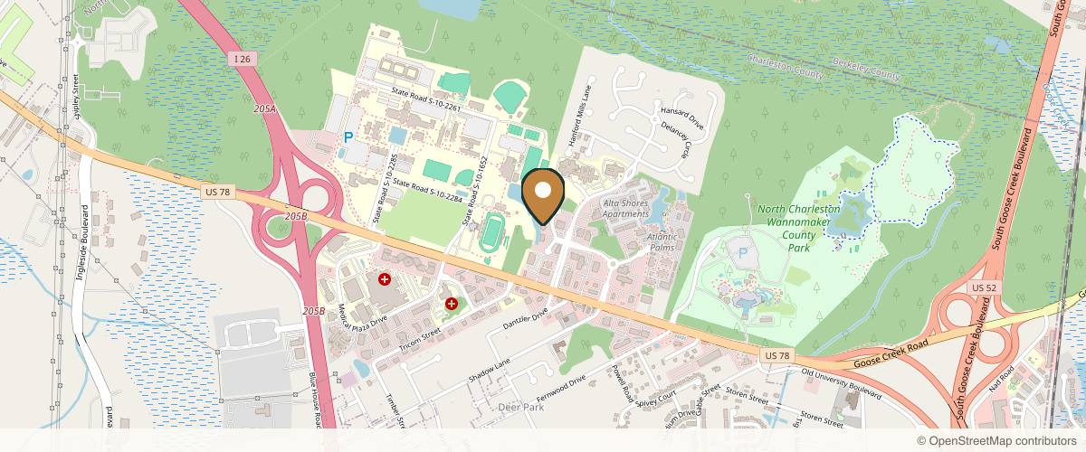 Map showing Port City Plastic Surgery - Charleston in Charleston, South Carolina