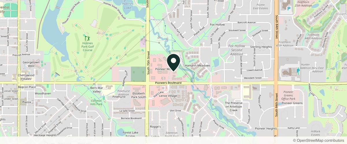 Map showing Prairie Orthopaedic and Plastic Surgery, PC--South Location in Lincoln, Nebraska