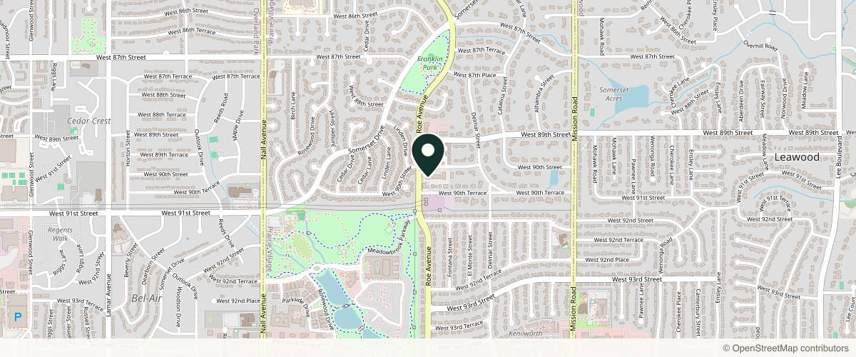 Map showing Precision Dermatology and Skin Cancer Center in Kansas City, Missouri
