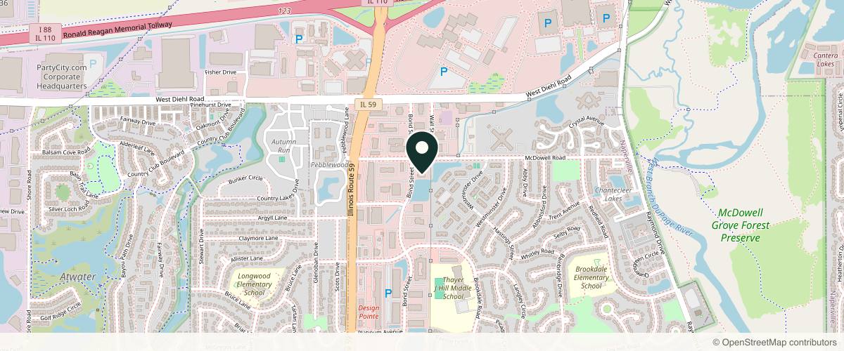 Map showing Premier Dermatology - Naperville in Naperville, Illinois