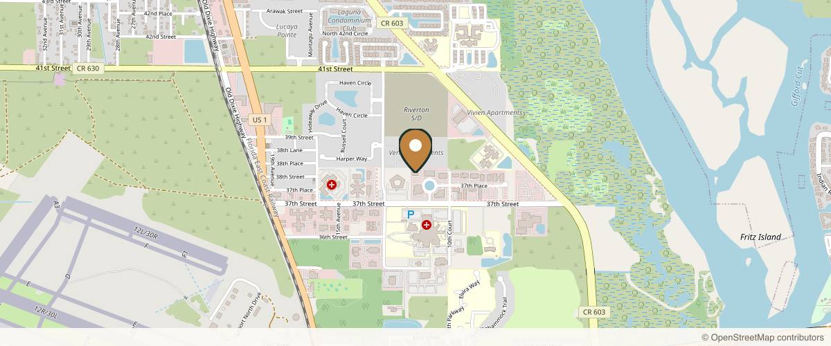 Map showing Premier Plastic Surgery & Aesthetics - John M. Sarbak, M.D. in Vero Beach, Florida