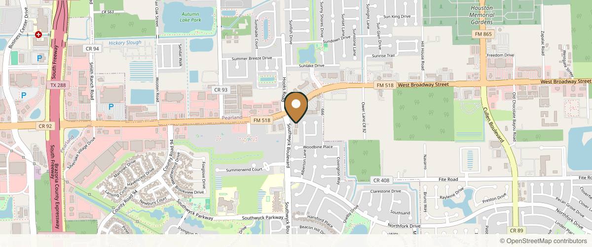 Map showing Premier Plastic Surgery - Christopher Hankins MD in Sugar Land, Texas