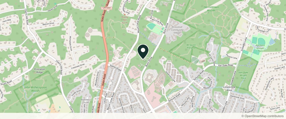 Map showing Princeton Dermatology Associates in Princeton, New Jersey