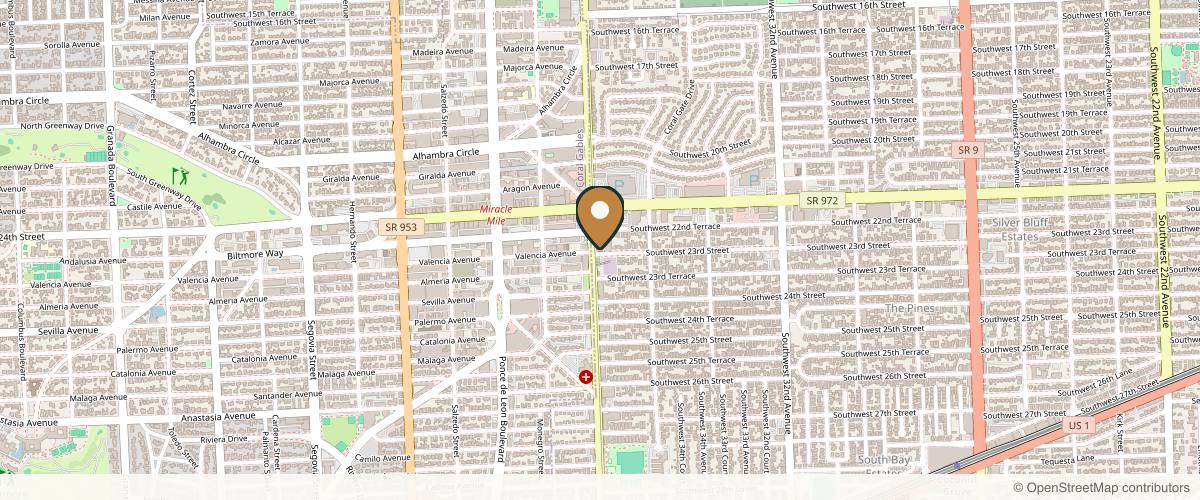 Map showing Professional Plastic Surgery in Miami, Florida