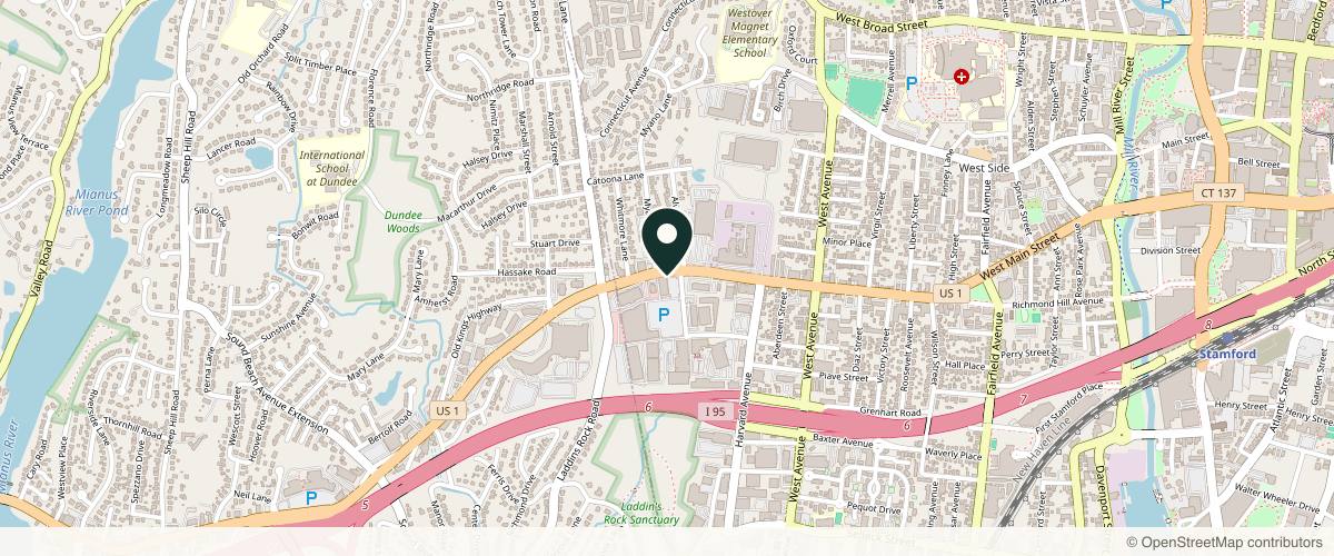 Map showing PURE Medical Aesthetics in Stamford, Connecticut