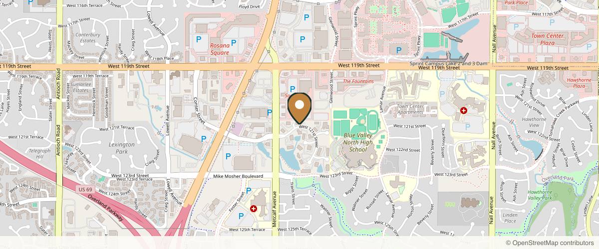 Map showing Quinn Plastic Surgery & Aesthetic Center: Dr. John Michael Quinn in Kansas City, Missouri
