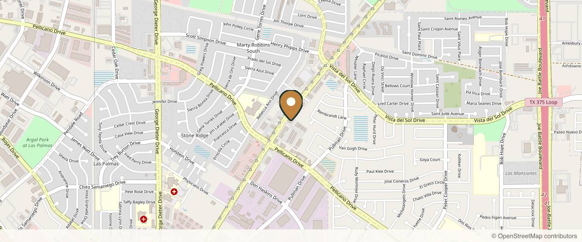 Map showing R. Dale Reynolds, MD - Cosmetic Surgery and Laser Centers of El Paso- Eastside in El Paso, Texas