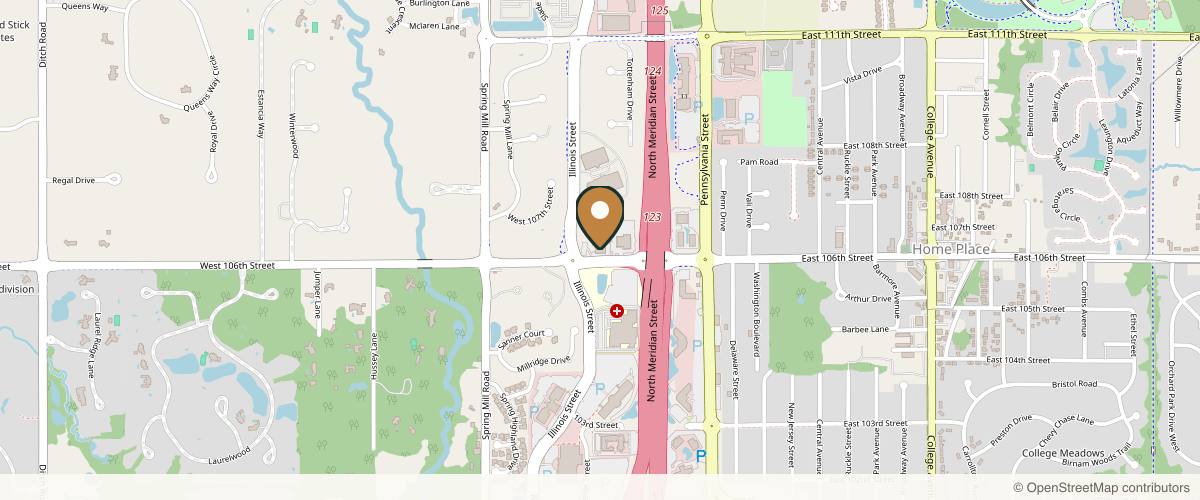 Map showing R. Luke Sturgill, MD in Indianapolis, Indiana