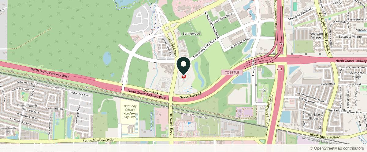 Map showing Radiant Dermatology & Aesthetics - Spring in The Woodlands, Texas