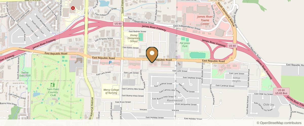Map showing Rajeunir Medical Spa in Springfield, Missouri