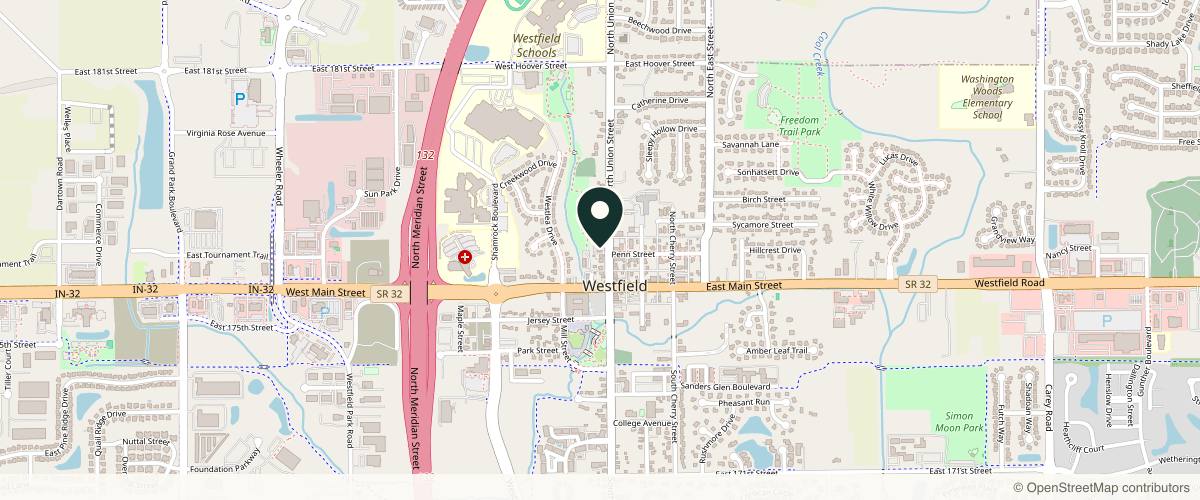 Map showing Randall Dermatology in Indianapolis, Indiana
