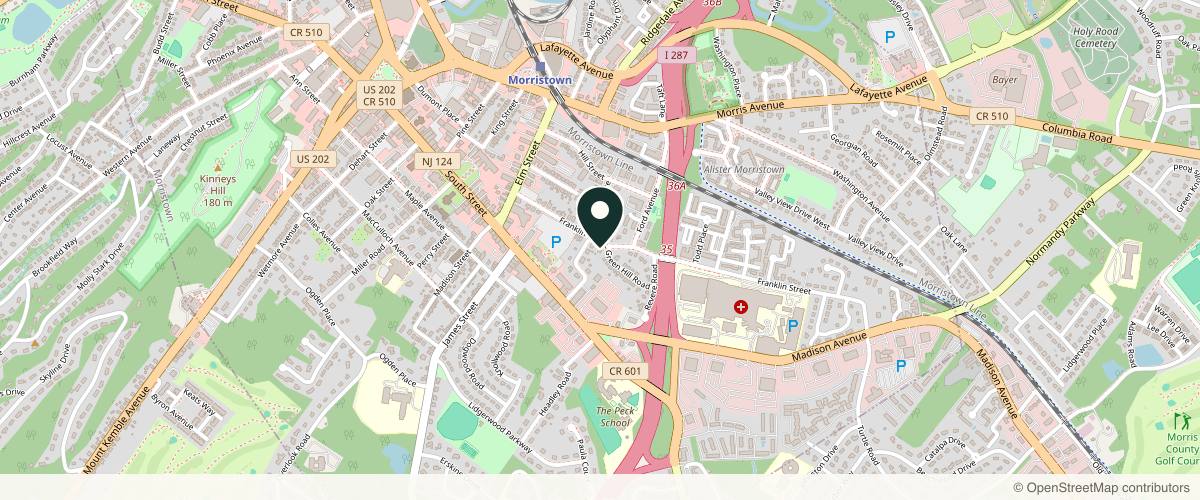 Map showing Randall Facial Plastic Surgery in Morristown, New Jersey