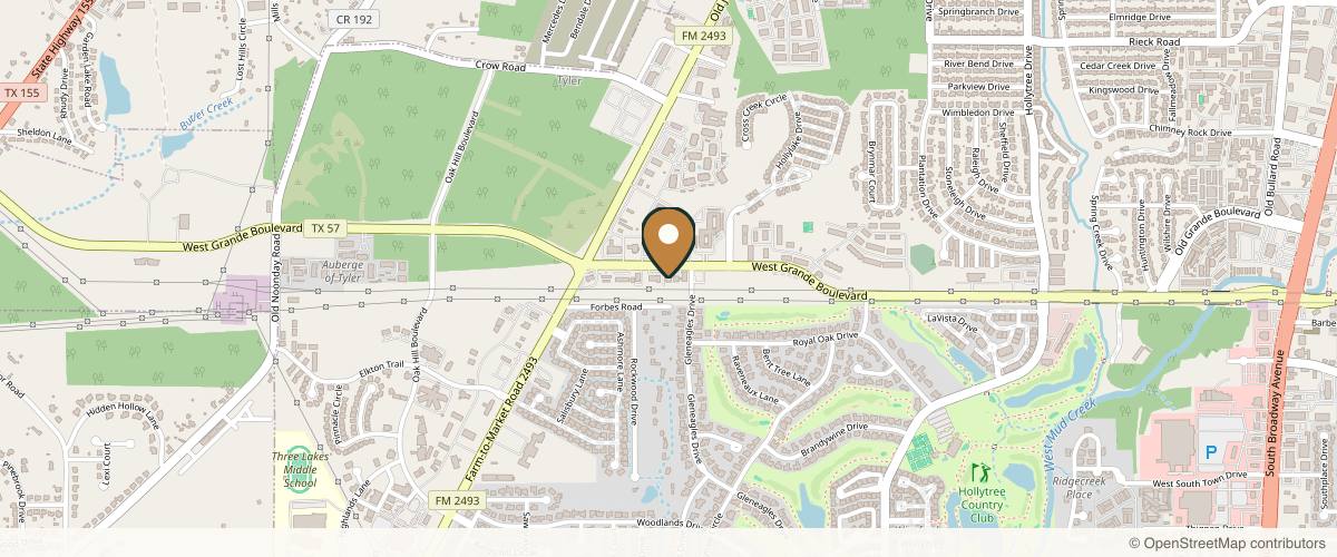 Map showing RCH Plastic Surgery in Tyler, Texas