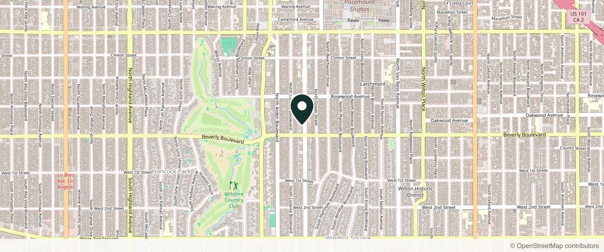 Map showing Rebecca Fitzgerald MD Inc. in Los Angeles, California