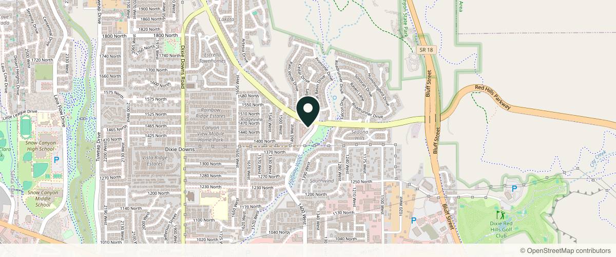 Map showing Red Ledges Dermatology in St. George, Utah