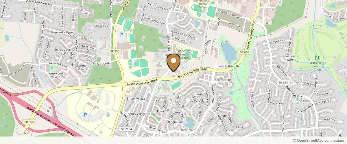 Map showing Reddy Plastic Surgery in Richmond, Virginia