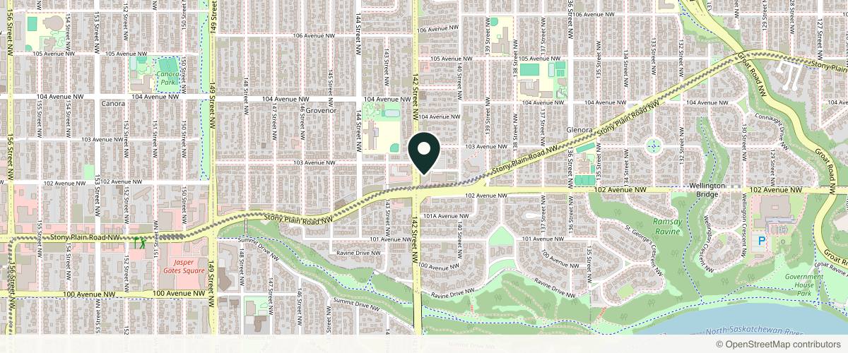 Map showing RejuvaDERM Cosmetic Dermatology & Laser in Edmonton, Alberta