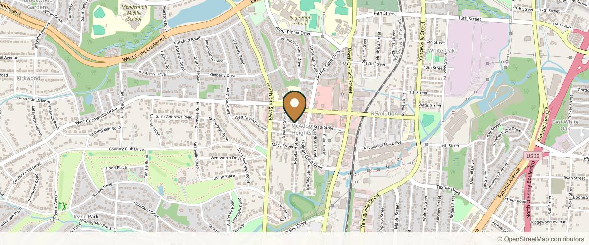 Map showing Renaissance Center for Plastic Surgery & Wellness - Dr. Mary Ann Contogiannis, MD in Greensboro, North Carolina