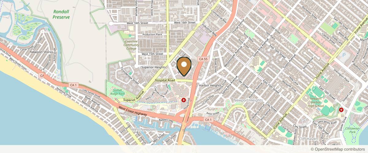 Map showing Renaissance Plastic Surgery: Richard H. Lee, MD in Newport Beach, California