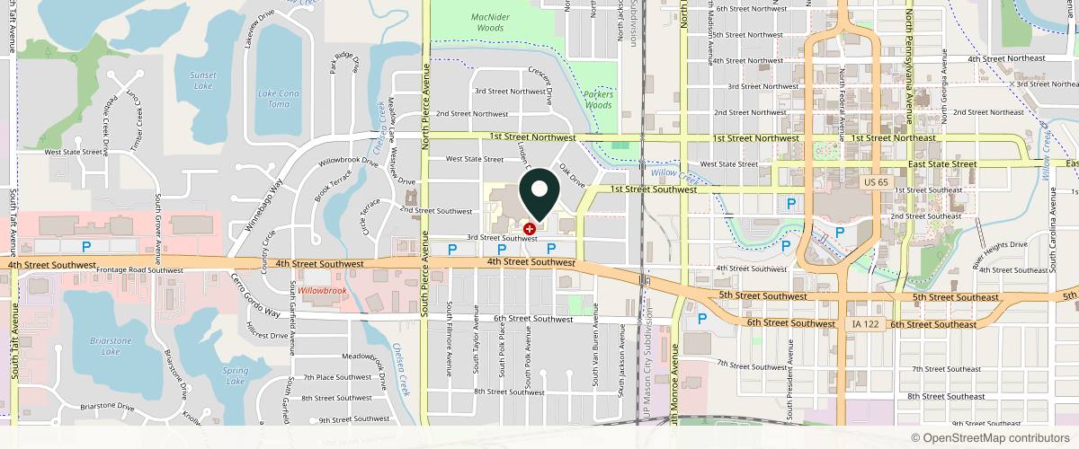 Map showing Rene F. Recinos, M.D.,PhD in Iowa City, Iowa