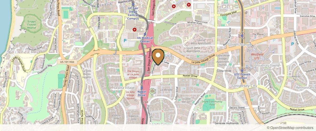 Map showing Restore SD Plastic Surgery: Katerina Gallus, MD, FACS in La Jolla, California