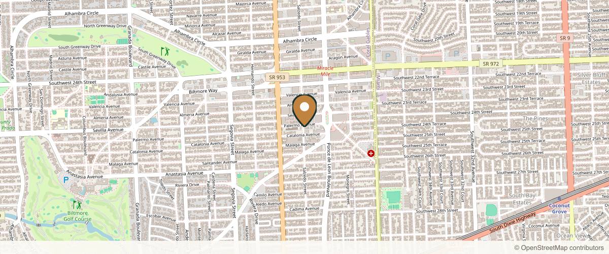 Map showing Revive Surgical Institute | Dr. Morad Askari in Coral Gables, Florida