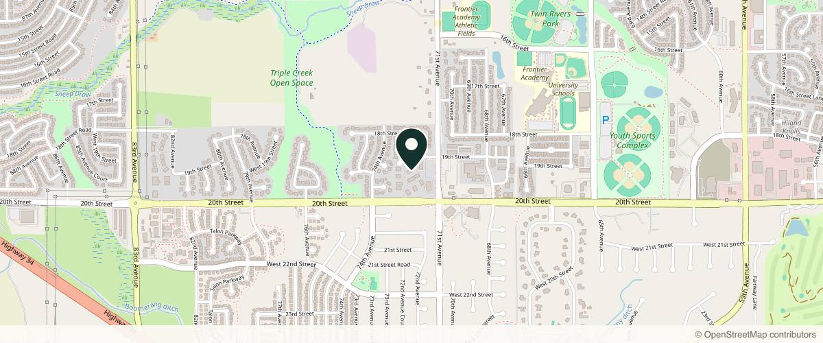 Map showing Reynolds Oral & Facial Surgery - Greeley in Greeley, Colorado