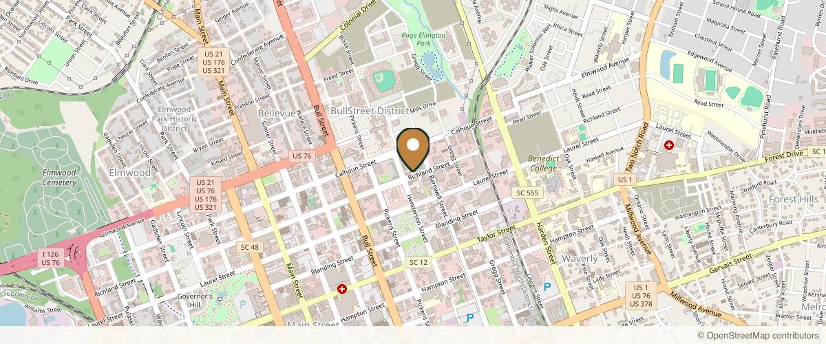 Map showing Rich & Humenansky Plastic Surgery of the Face and Body in Columbia, South Carolina
