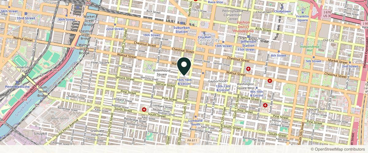 Map showing Ringpfeil Advanced Dermatology in Philadelphia, Pennsylvania