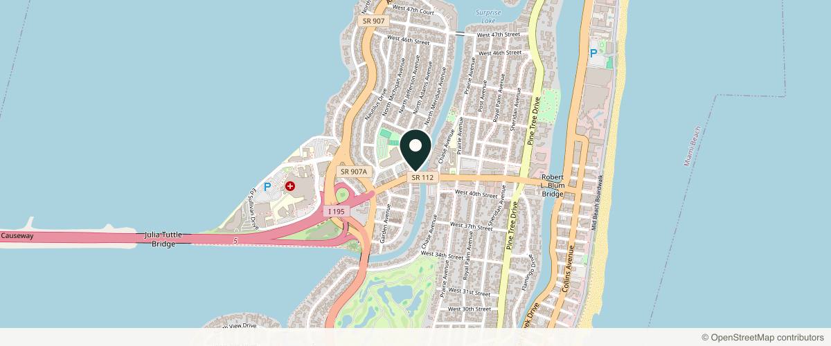 Map showing Rivera Plastic Surgery in Miami Beach, Florida