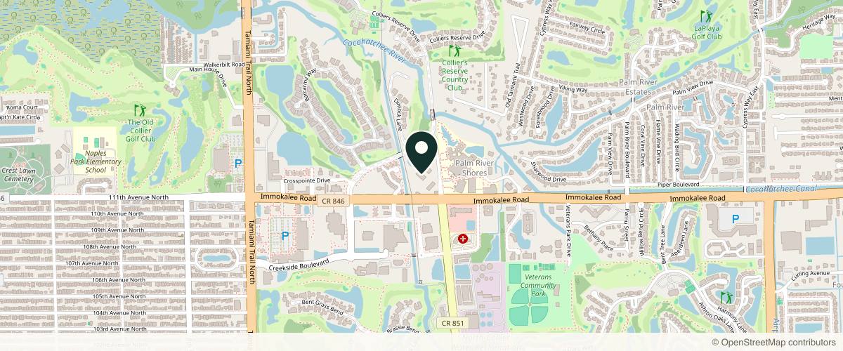 Map showing Riverchase Dermatology - Naples Health Park in Naples, Florida