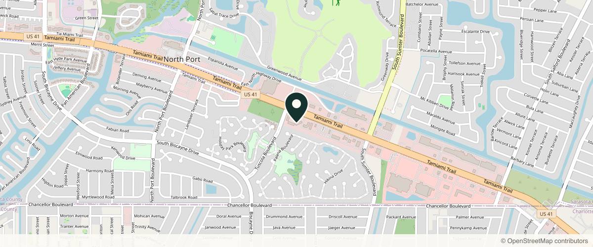 Map showing Riverchase Dermatology - North Port Commons in Venice, Florida