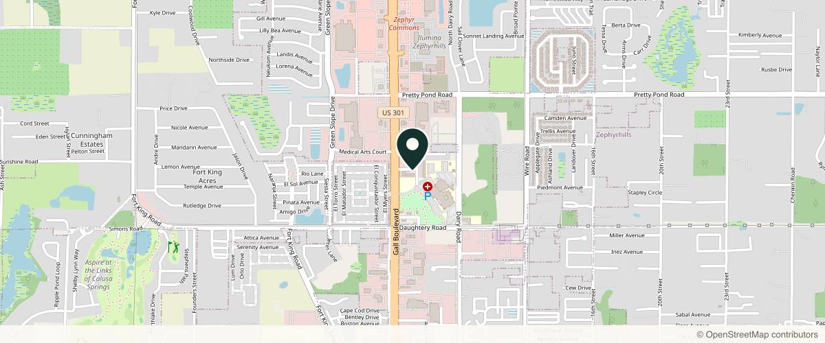 Map showing Riverchase Dermatology - Zephyrhills in Wesley Chapel, Florida