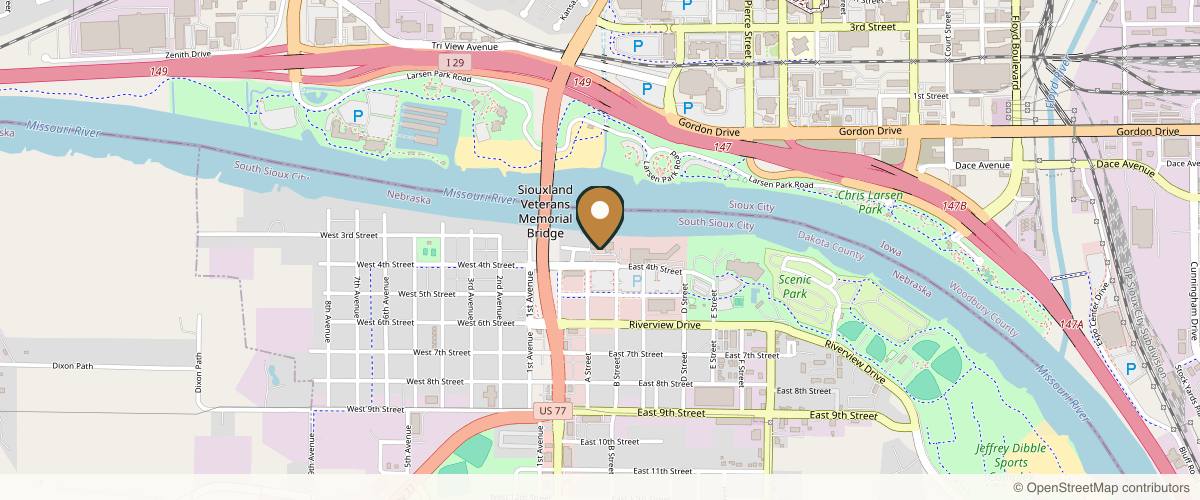 Map showing Riverview Surgical Center, LLC in Sioux City, Iowa