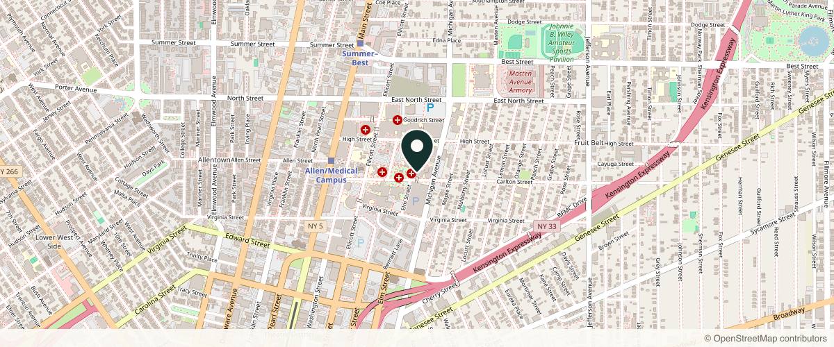 Map showing Robert Lohman, MD in Buffalo, New York