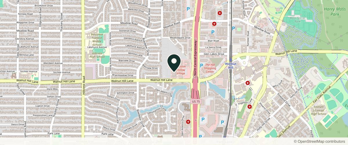 Map showing Robert Schwartz Plastic Surgery in Dallas, Texas